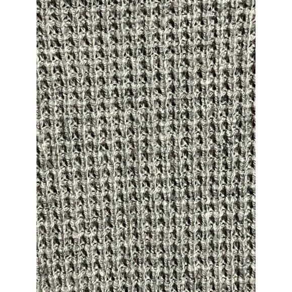 Gap Women's Grey Sweater Minimalist Medium Wool Blend Waffle Knit Crew Neck Warm - Picture 7 of 16